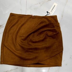 Commense Rich Tan Mini Skirt